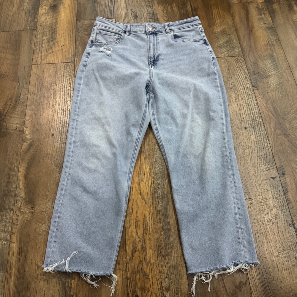 Light Blue Women's High-Rise Straight Jeans